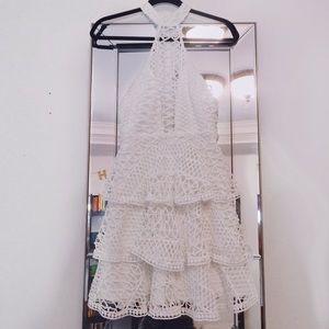 Princess Polly “Private Rain” White Ruffle Dress